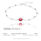 Pulsera Ajustable Ojo Turco Protección Suerte Mujer Plata925 Rojo 6 Cm 20 Cm