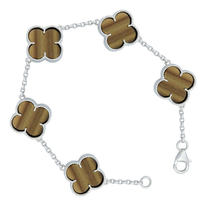 Pulsera Trebol Esmaltado Regalo Hombre Mujer Plata 925