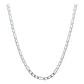 Cadena Figaro 3x1 Mujer Regalo Plata 925 55 Cm X 3 Mm Plateado
