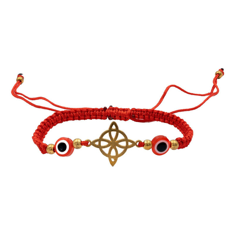 Pack 3 Piezas Pulseras Nudo De Bruja Artesanal Tejido Hilo