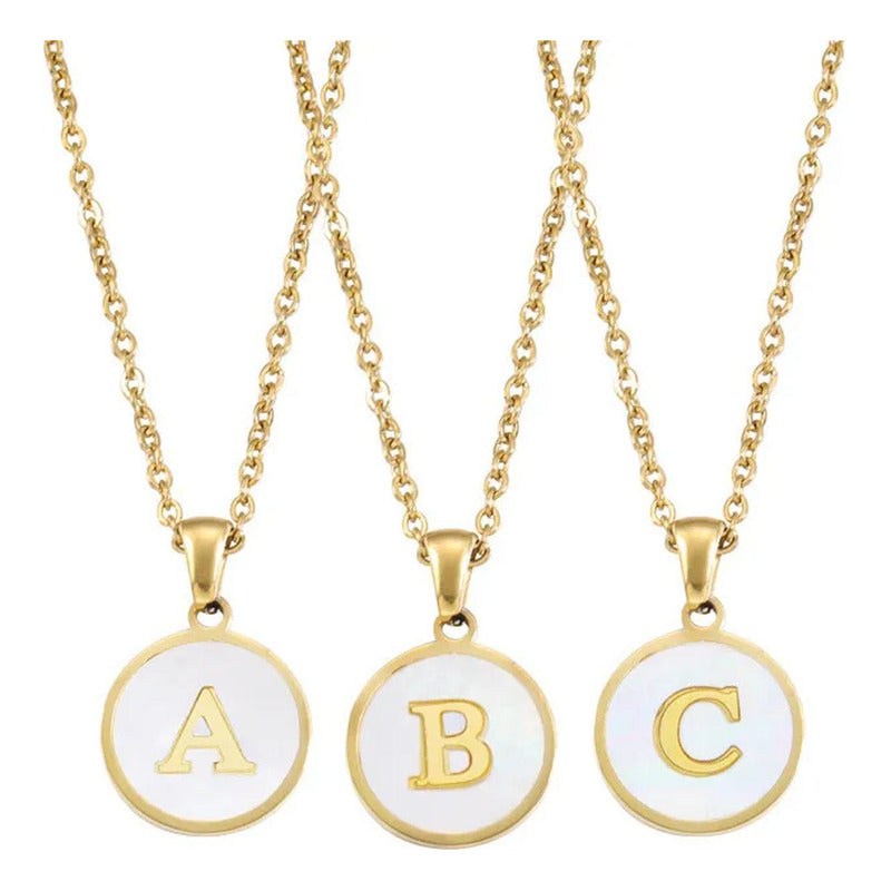 Collar Letras Iniciales Acero Inoxidable Regalo Mujer Amor