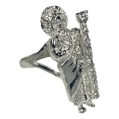 Anillo San Judas Tadeo Con Zirconias Plata Solida 925