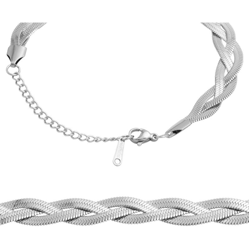 Pulsera Ajustable Trenzada Regalo Mujer Acero Inoxidable