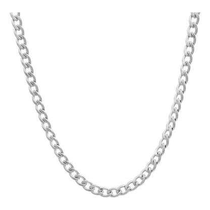 Cadena Collar Cubano De Hombre Mujer Acero Inox Plateado