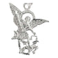 Dijes San Miguel Arcangel Con Zirconias Plata Solida 925