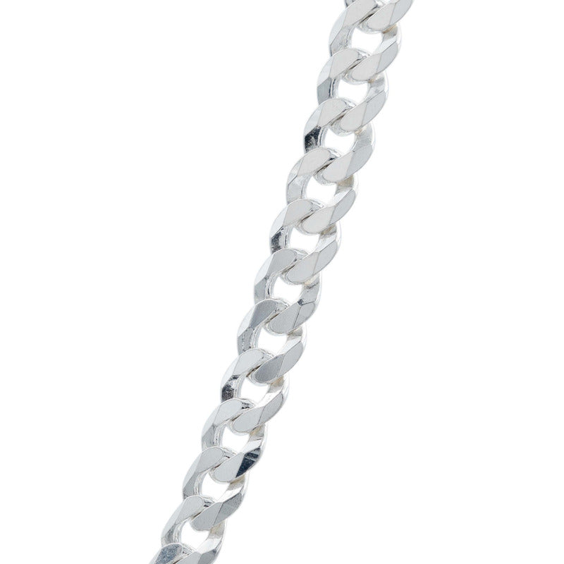 Cadena Cubana Gruesa Cerrada Hombre Plata 925 70 Cm X 7 Mm