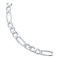 Esclava Pulsera Fígaro 3x1 Diamantada Unisex Plata S925 4 Mm