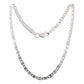 Cadena De Plata Ley .925 Marinera Diamantada 65 Cm X 4 Mm
