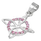 Dije Nudo De Bruja Celta Con Zirconias En Plata Solida 925 Rosa Alto/ancho 3.3 Cm X 2.3 Cm