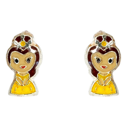 Aretes Broquel Arracadas Pendiente Princesas Plata 925