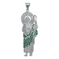 Dije Grande San Judas Zirconias Piedras Plata 925 7.5 Cm