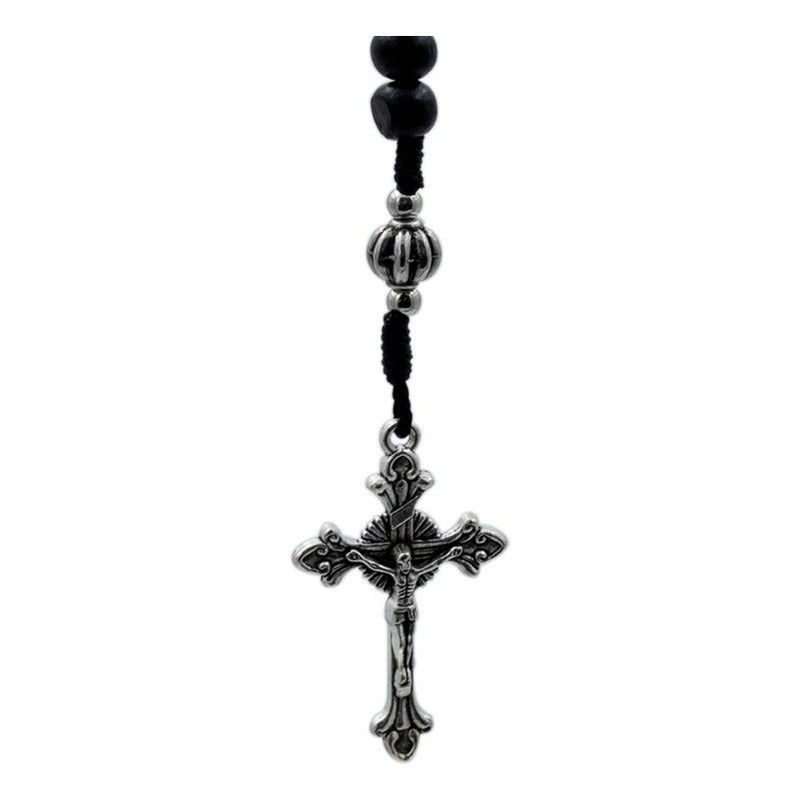 Rosario Católico Madera Con Metal San Benito Cristo Virgen