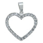 Collar Corazón Grande Contorno Amor Regalo Mujer Plata 925 Blanco Alto/ancho 3.3 Cm X 2.7 Cm
