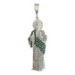 Enorme Dije De San Judas 9.5cm Con Zirconia De Plata Ley 925