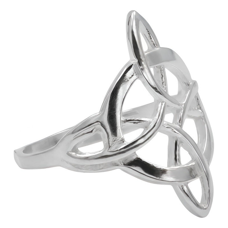 Anillo Nudo De Bruja Celta Liso De Plata Ley .925 Amuleto 8 Plateado