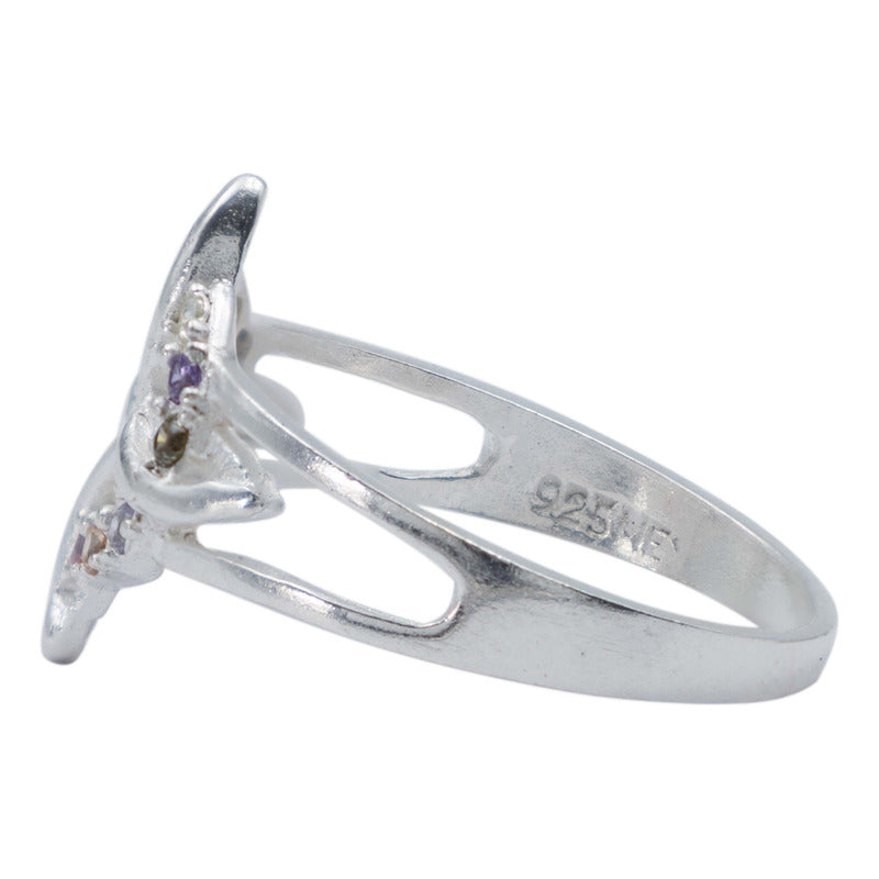 Anillo Nudo De Bruja Celta Zirconias Mujer Regalo Plata S925