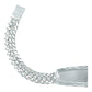Esclava Doble Cubana Placa Diam Adolescente Plata Maciza 925