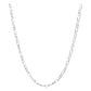 Cadena Figaro 3x1 Diamantada Unisex Plata 925 45 Cm X 4 Mm Plateado