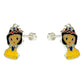 Aretes Broquel Arracadas Pendiente Princesas Plata 925