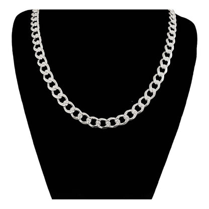 Cadena Barbada Diamantada Cubana Hombre Plata925 70cm X 1cm