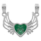 Dije Corazón Alas Zirconias Amor Mujer Mamá Regalo Plata 925