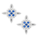 Aretes Broquel Plata 925 Nudo De Bruja Y Zirconia Amuleto