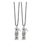 2 Piezas Collar Dije Santa Muerte Calavera Piedra Caucho