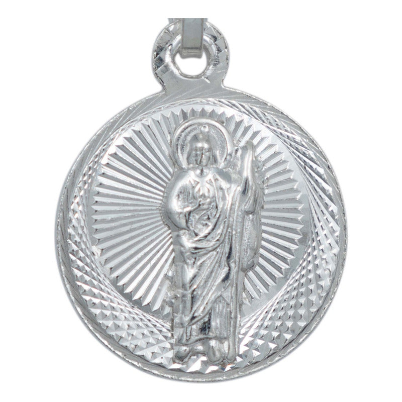 Medalla Doble Vista San Judas Virgencita Plata 925 1.7 Cm