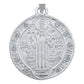 Dije Medalla Med San Benito Doble Vista Zirconias Plata 925
