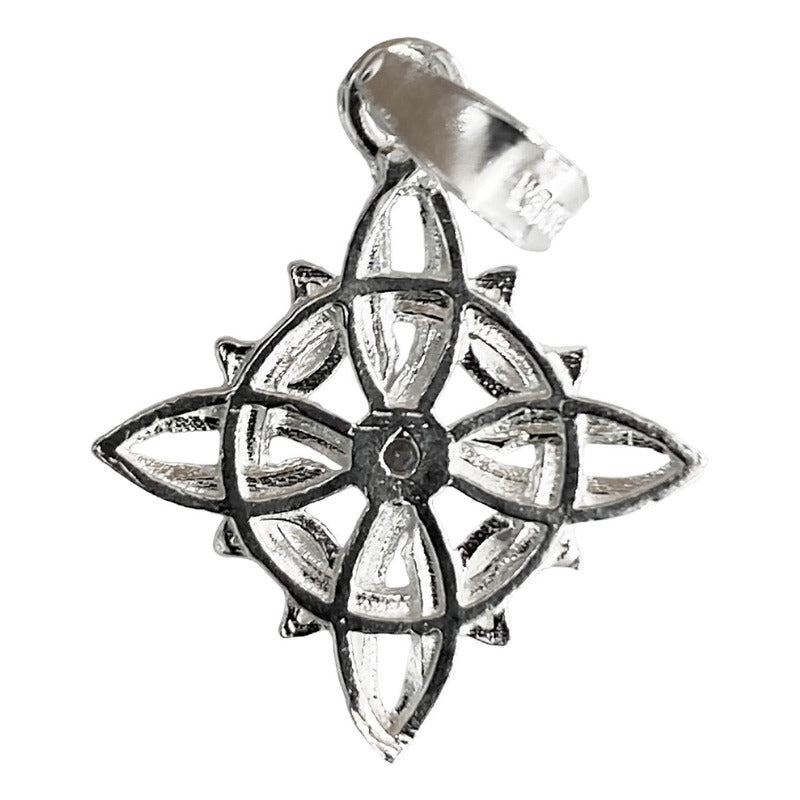 Dije Nudo De Bruja Fases Lunares Zirconia Plata Pura Ley 925