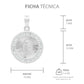 Dije Medalla Virgencita Guadalupe Zirconias Plata 925 1.6 Cm Blanco
