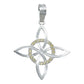Collar Nudo De Bruja Celta Plano Zirconias Plata Ley S925