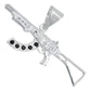 Dije Mediano Rifle Ak 47 Cuerno De Chivo Plata Solida S925
