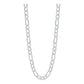 Cadena De Plata 925 Diamantada Hombre Fígaro 70 Cm X 6 Mm