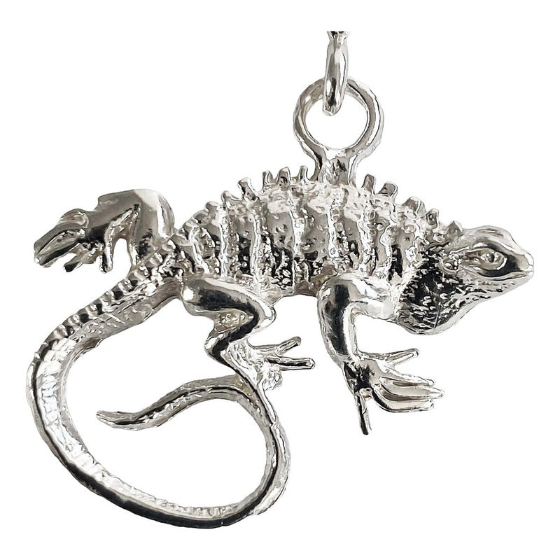 Dije Iguana Verde Común Playa Océano Plata Solida Ley 925