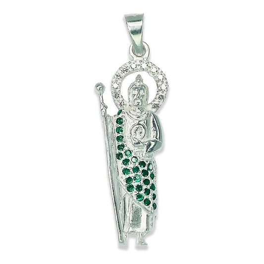 Dije Medalla San Judas Tadeo Zirconias Plata Solida Ley 925