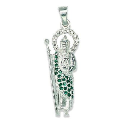 Dije Medalla San Judas Tadeo Zirconias Plata Solida Ley 925