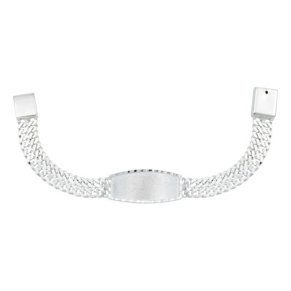 Esclava Niño Doble Cubana Diamantada Caja Plata 925 8 Mm