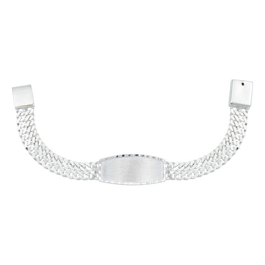 Esclava Niño Doble Cubana Diamantada Caja Plata 925 8 Mm