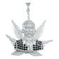 Dije Grande Jesús Malverde Cannabis Zirconias Plata Ley 925