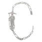 Pulsera Santa Muerte Esclava Zirconias Plata Solida Ley S925