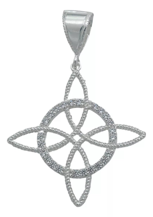 Dije Nudo Bruja Grande Esoterico Magia Blanca Zirconia S925