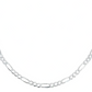 Cadena De Plata 925 Diamantada Hombre Fígaro 55 Cm X 4 Mm