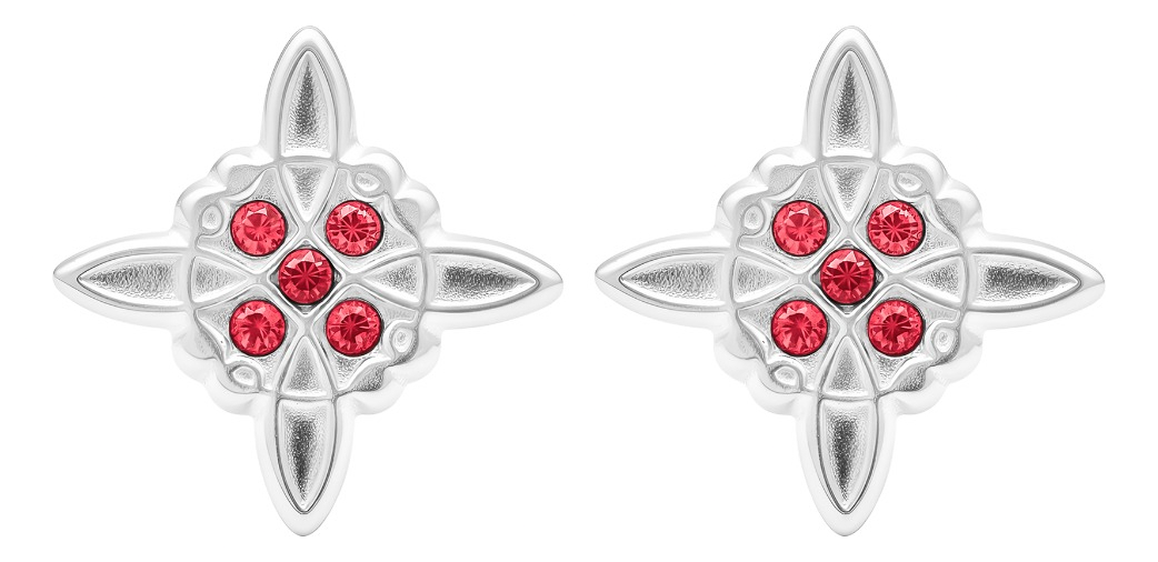 Aretes Broquel Plata 925 Nudo De Bruja Y Zirconia Amuleto