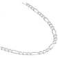 Cadena Figaro 3x1 Hombre Mujer Regalo Plata 925 4 Mm 70 Cm Plateado