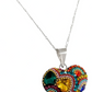 Collar Aretes Corazón Artesanal Chico Piedras Plata Ley 925