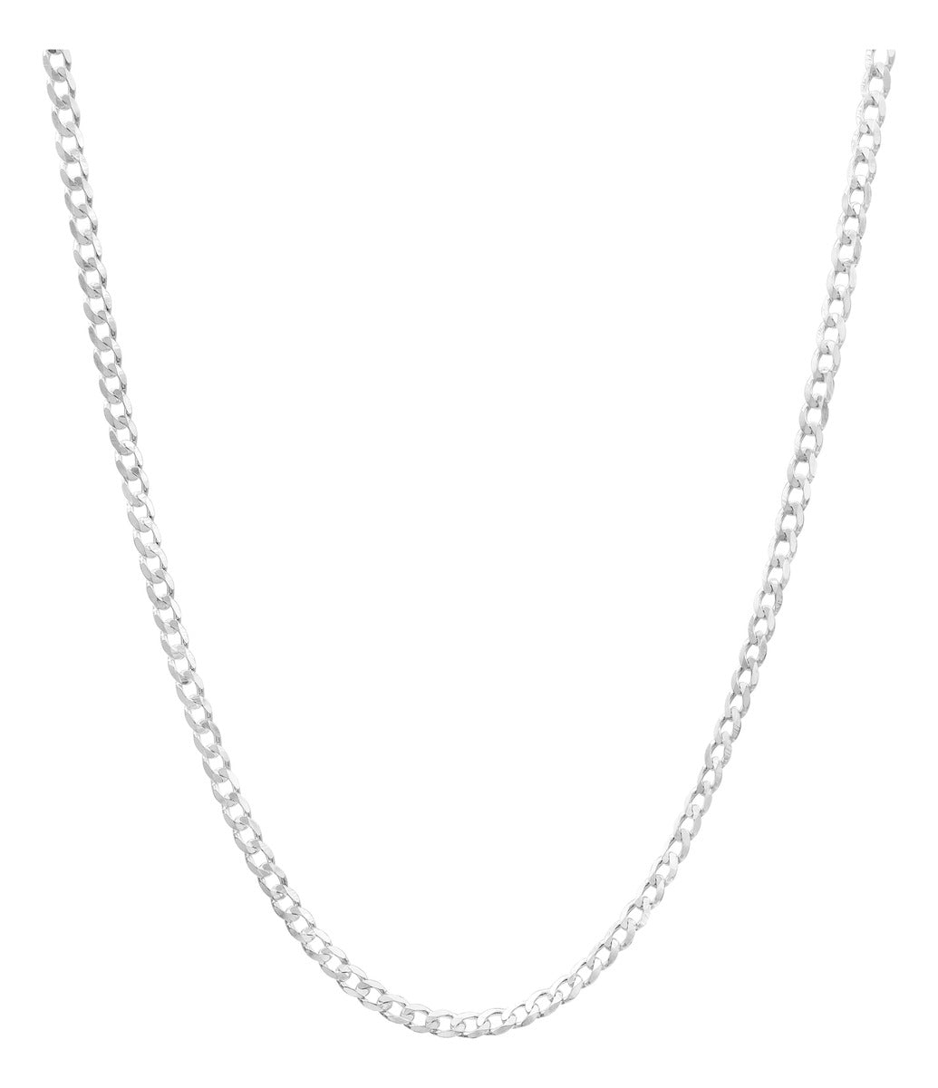 Cadena Cubana Delgada Plata S925 Hombre Barbado 70 Cm X 4mm 52053