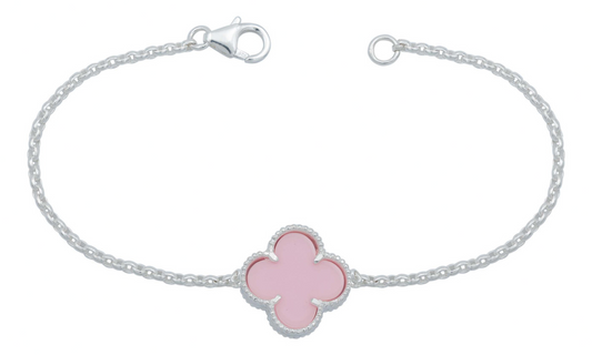 Pulsera Un Trebol Esmaltado Regalo Hombre Mujer Plata 925