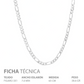 Cadena Figaro 3x1 Gruesa Hombre Regalo Plata 925 7 Mm 65 Cm Plateado