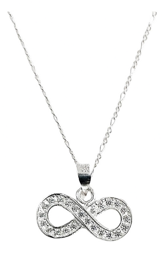 Collar Infinito Mujer Zirconias Amor Regalo Plata 925